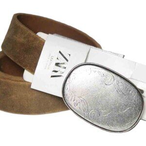 NEW Zara Western Brown Leather Belt Men's Size XL or 36 / 38